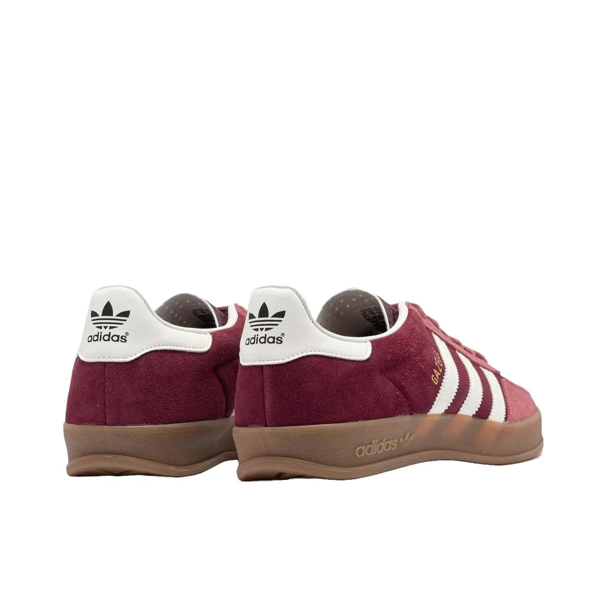 Adidas Gazelle Indoor Maroon sneakers, back view, model IF9647, featuring preloved crimson details.