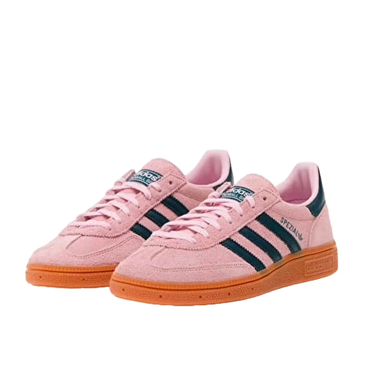 Adidas Handball Spezial Women's sneakers, front view, model IF6561, clear pink with arctic night.