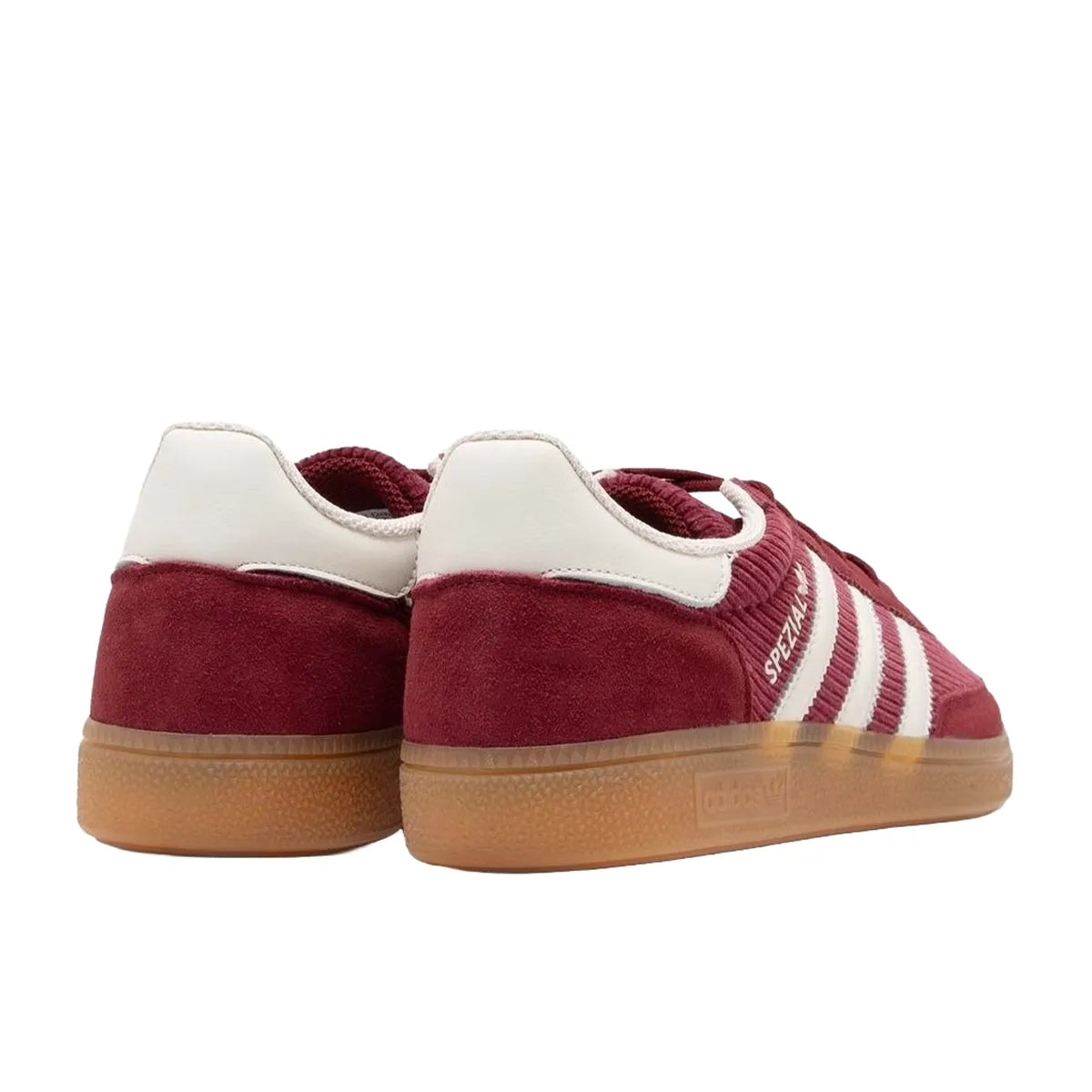 Adidas Handball Spezial Shadow Red Women's sneakers, back view, model IG1978, in red velvet effect.