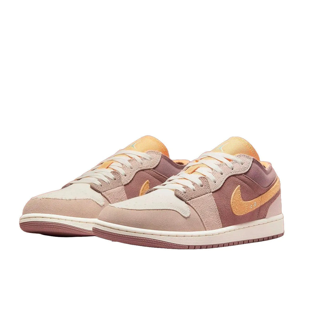 Air Jordan 1 Low SE Craft sneakers, front view, model DN1635-200, taupe haze with beige and white accents.