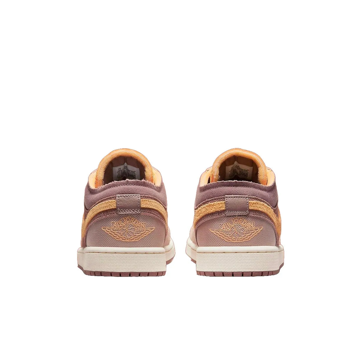 Air Jordan 1 Low SE Craft sneakers, back view, model DN1635-200, taupe haze with beige and white accents.