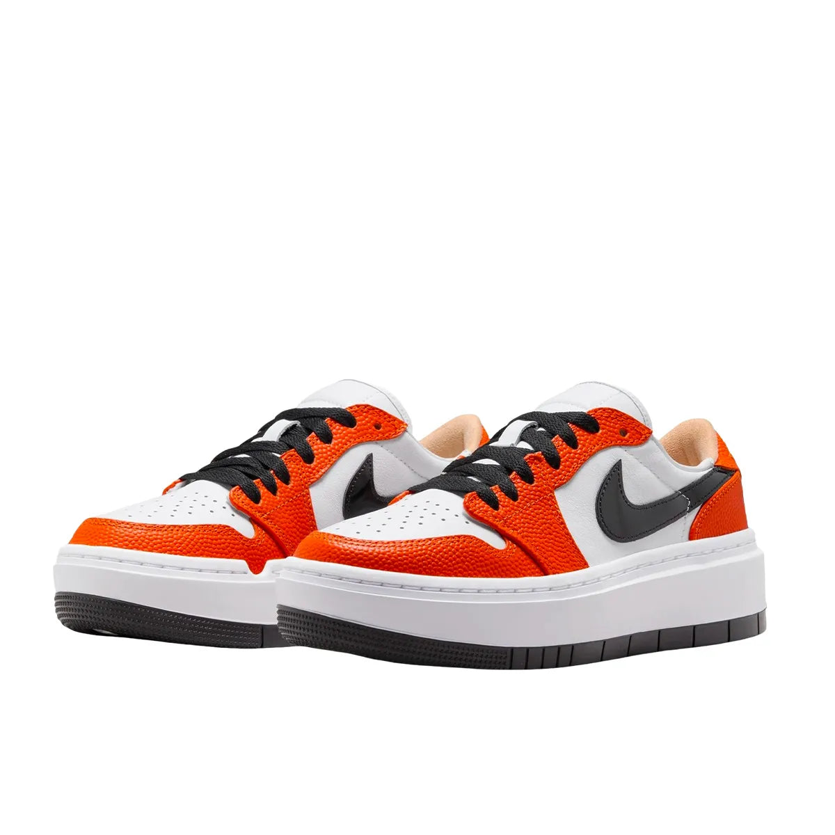 Jordan 1 Elevate Low SE WNBA sneakers, front view, model FD9100-801, Brilliant Orange, women's.