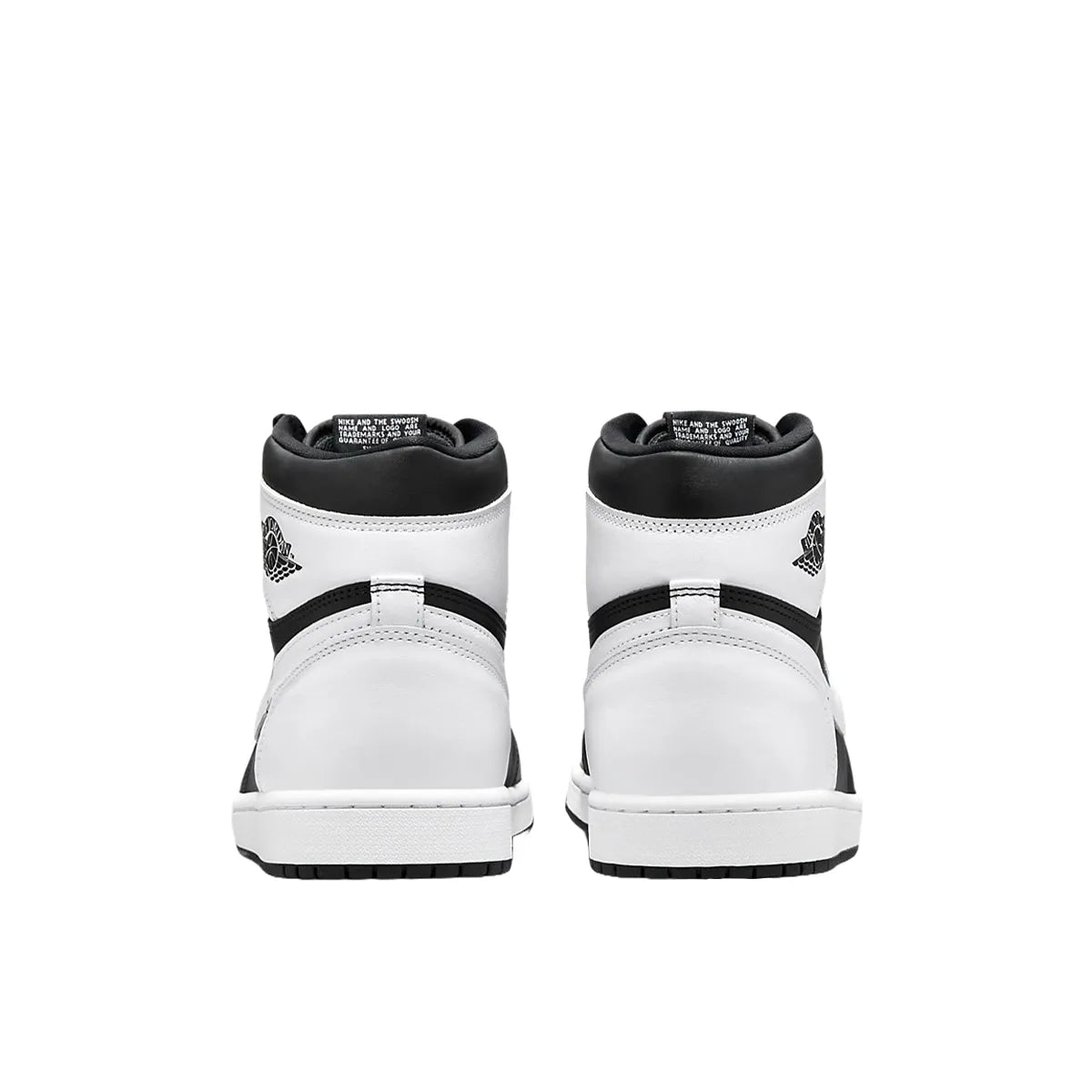 Jordan 1 Retro High OG sneakers, back view, model DZ5485-010, in black and white with classic styling.