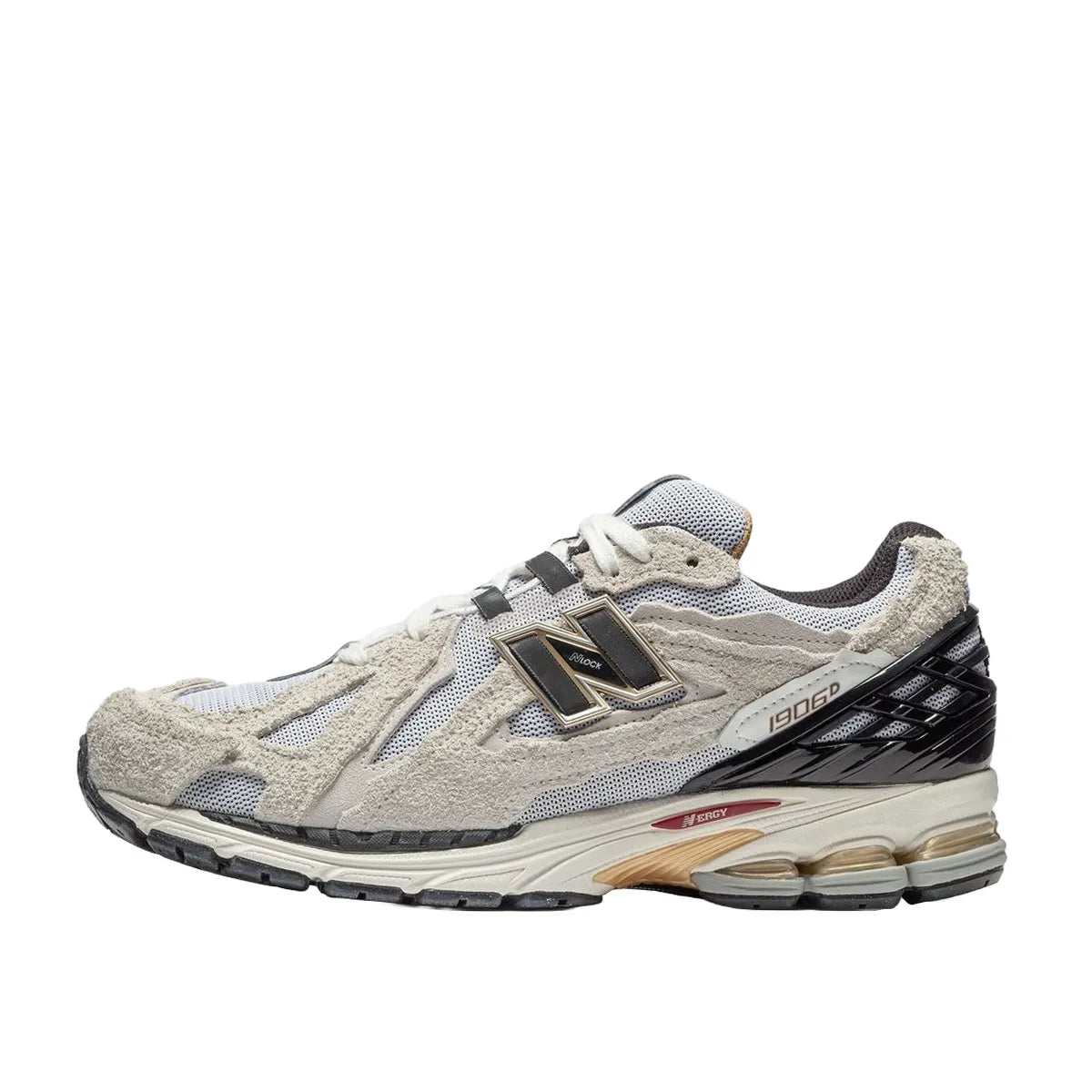 New Balance 1906D Protection Pack Reflection sneakers, side view, model M1906DC in grey with reflective details.