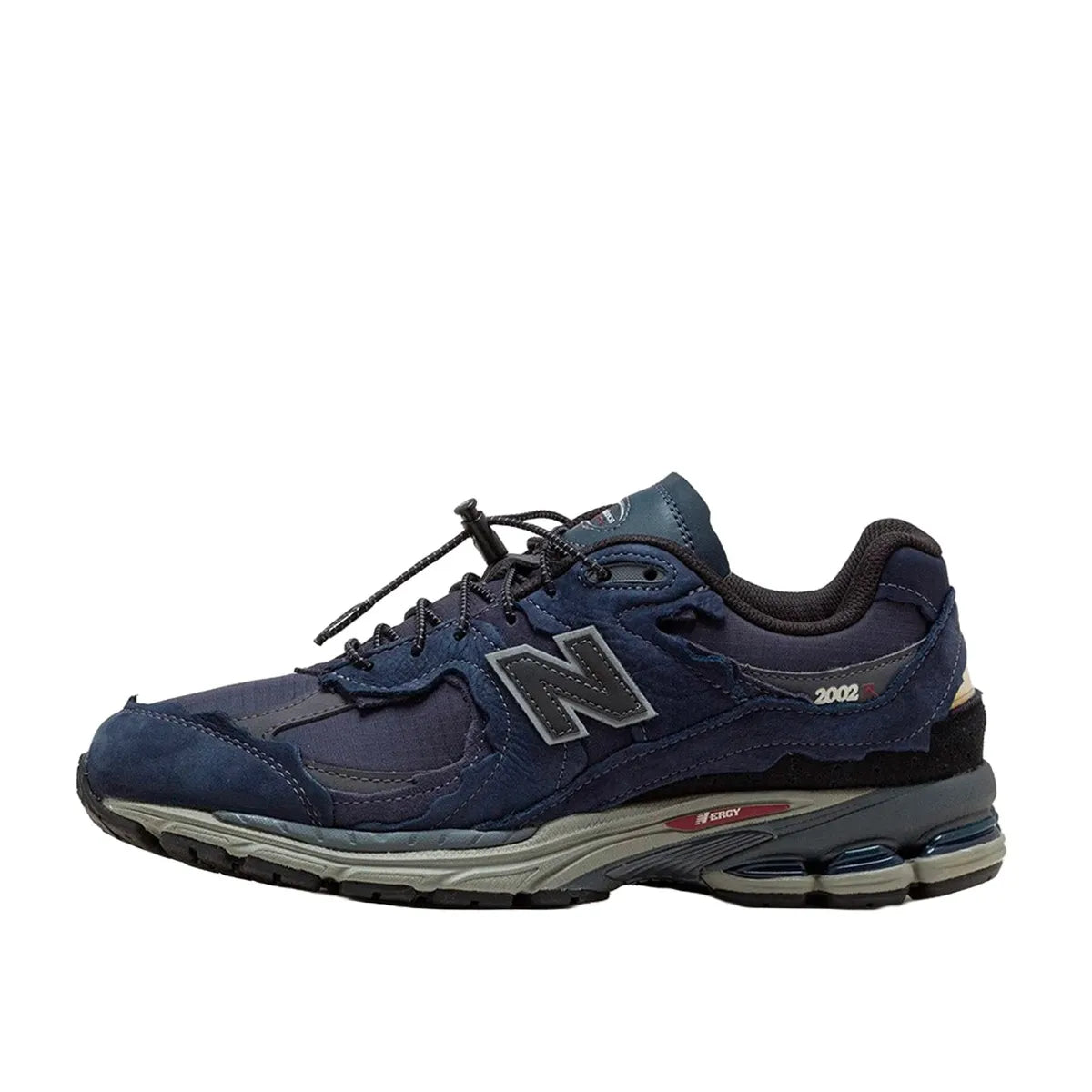 New Balance 2002R Protection Pack sneakers, side view, model M2002RDO in eclipse with grey and black details.