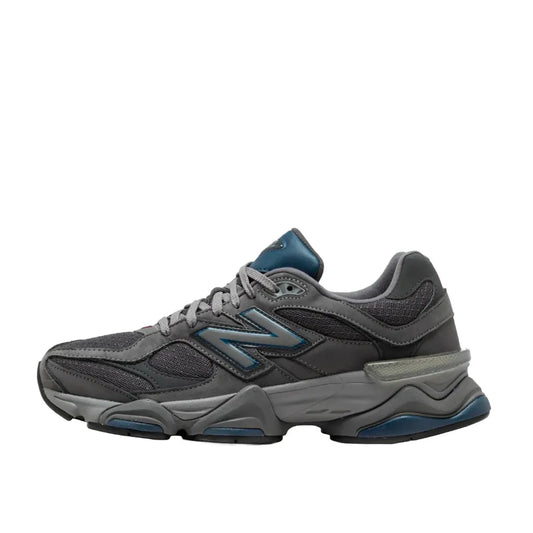 New Balance 9060 sneakers, side view, model U9060ECC in castlerock with grey and white details.