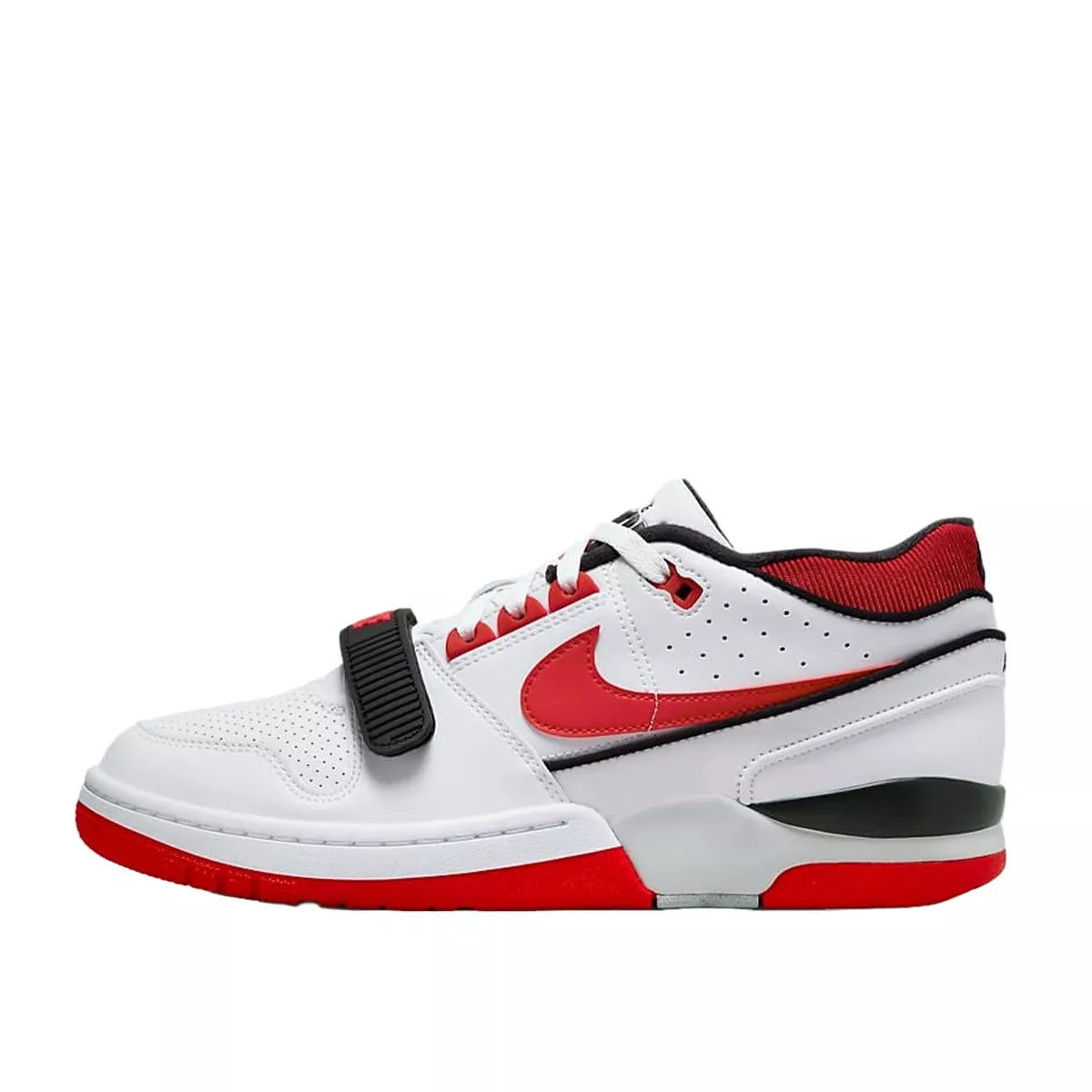 Nike Air Alpha Force 88 SP Billie Eilish Fire Red White sneakers, side view, model DZ6763-101, white with red accents.