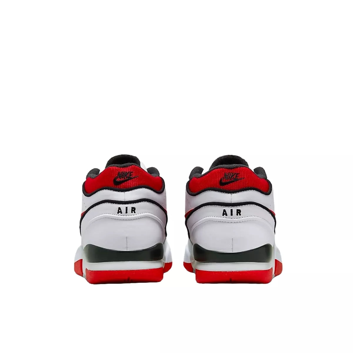 Nike Air Alpha Force 88 SP Billie Eilish Fire Red White sneakers, back view, model DZ6763-101, white with red accents.