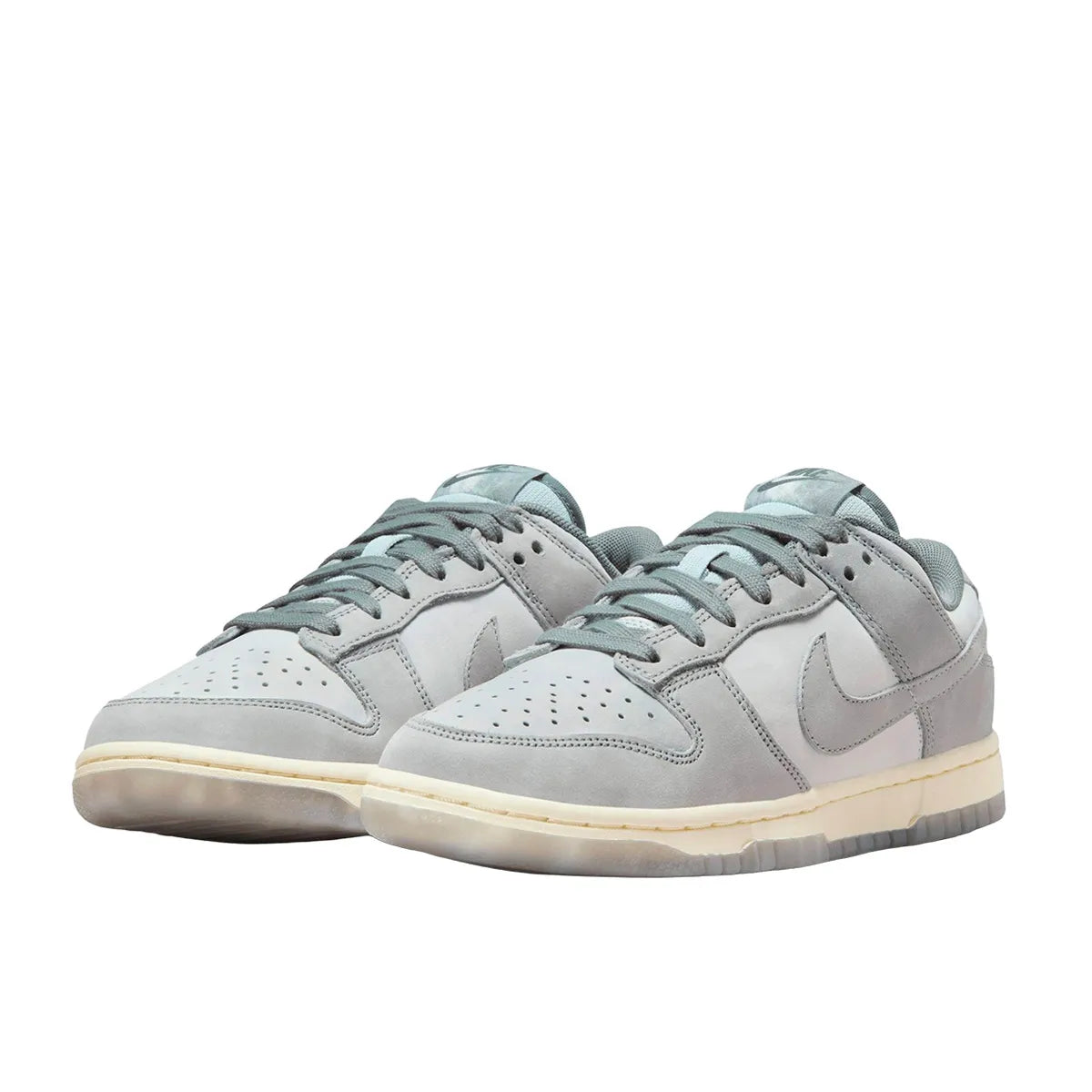 Nike Dunk Low Women's sneakers, front view, model FV1167-001, in cool grey with grey accents.