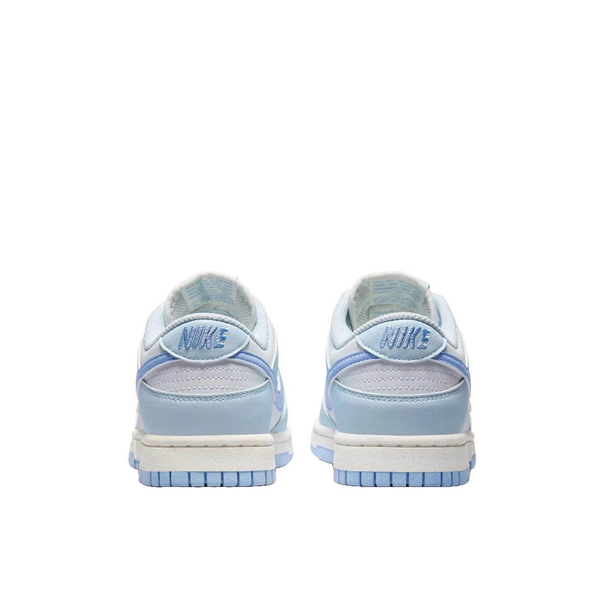 Nike Dunk Low Next Nature Women's sneakers, back view, model DD1873-400, in blue tint with a sleek finish.