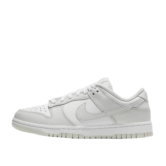 Nike Dunk Low Photon Dust Women's sneakers, side view, model DD1503-103 in white and photon dust.