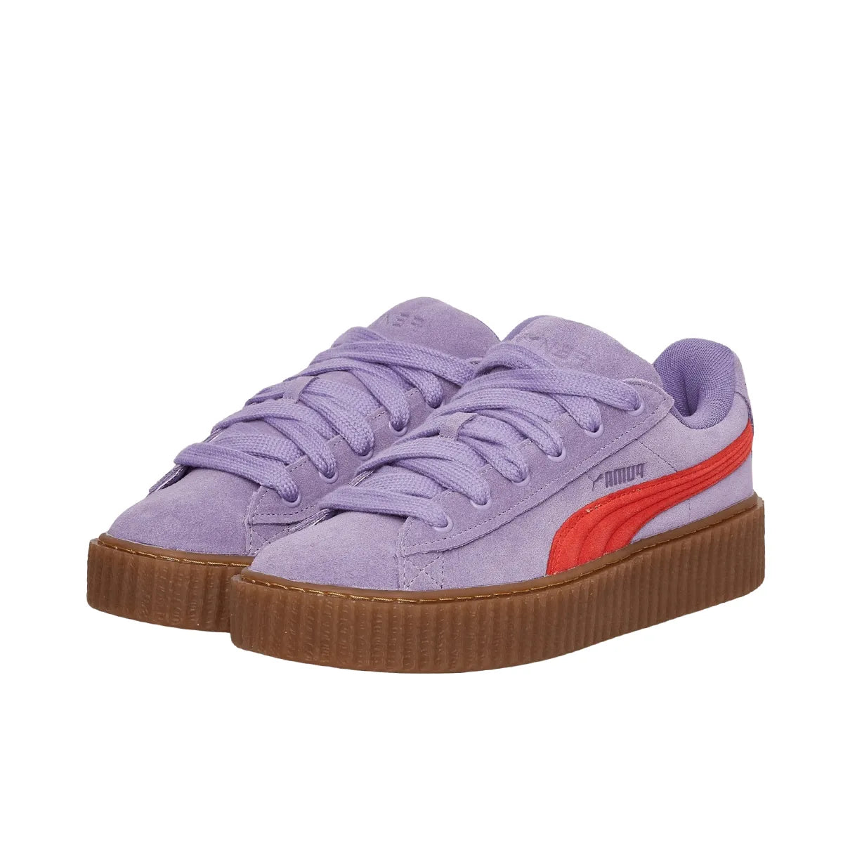 Puma Creeper Phatty Rihanna Fenty sneakers, front view, model 396403-03, in lavender alert with platform sole.