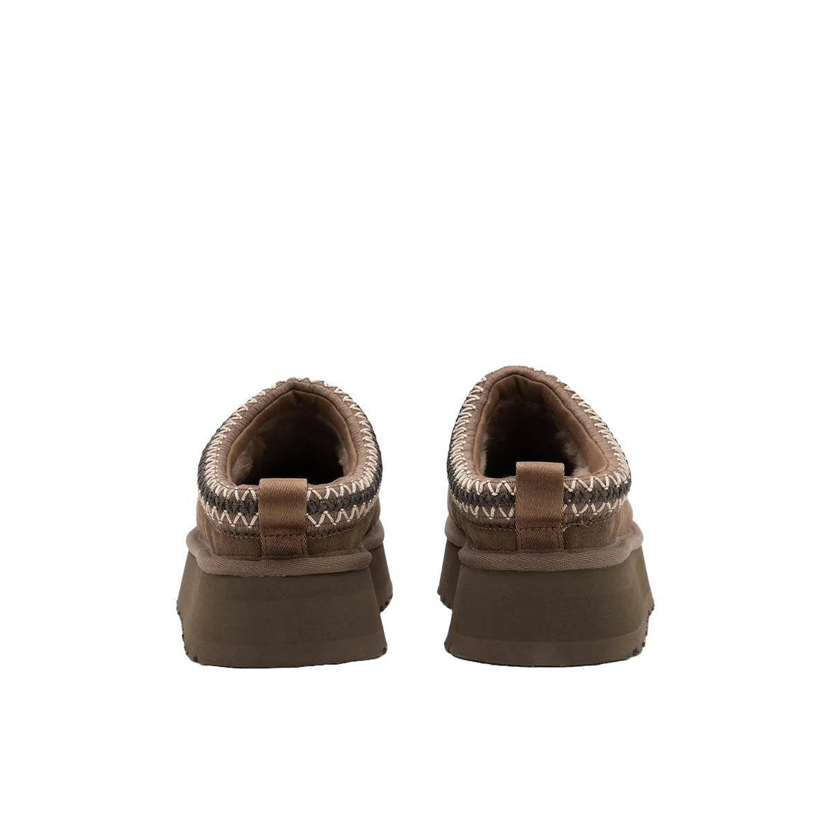 UGG Tazz Slipper Hickory Women's slippers, back view, model 1122553-HCK, in hickory brown with cozy interior.