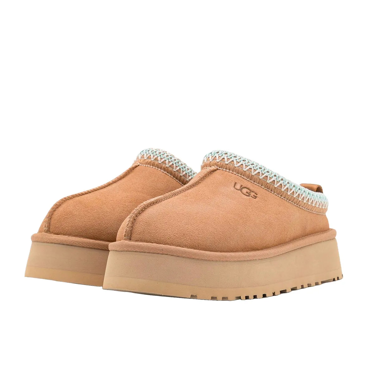 UGG Tazz Slipper in Sand, front view, model 1122553 for women in beige.